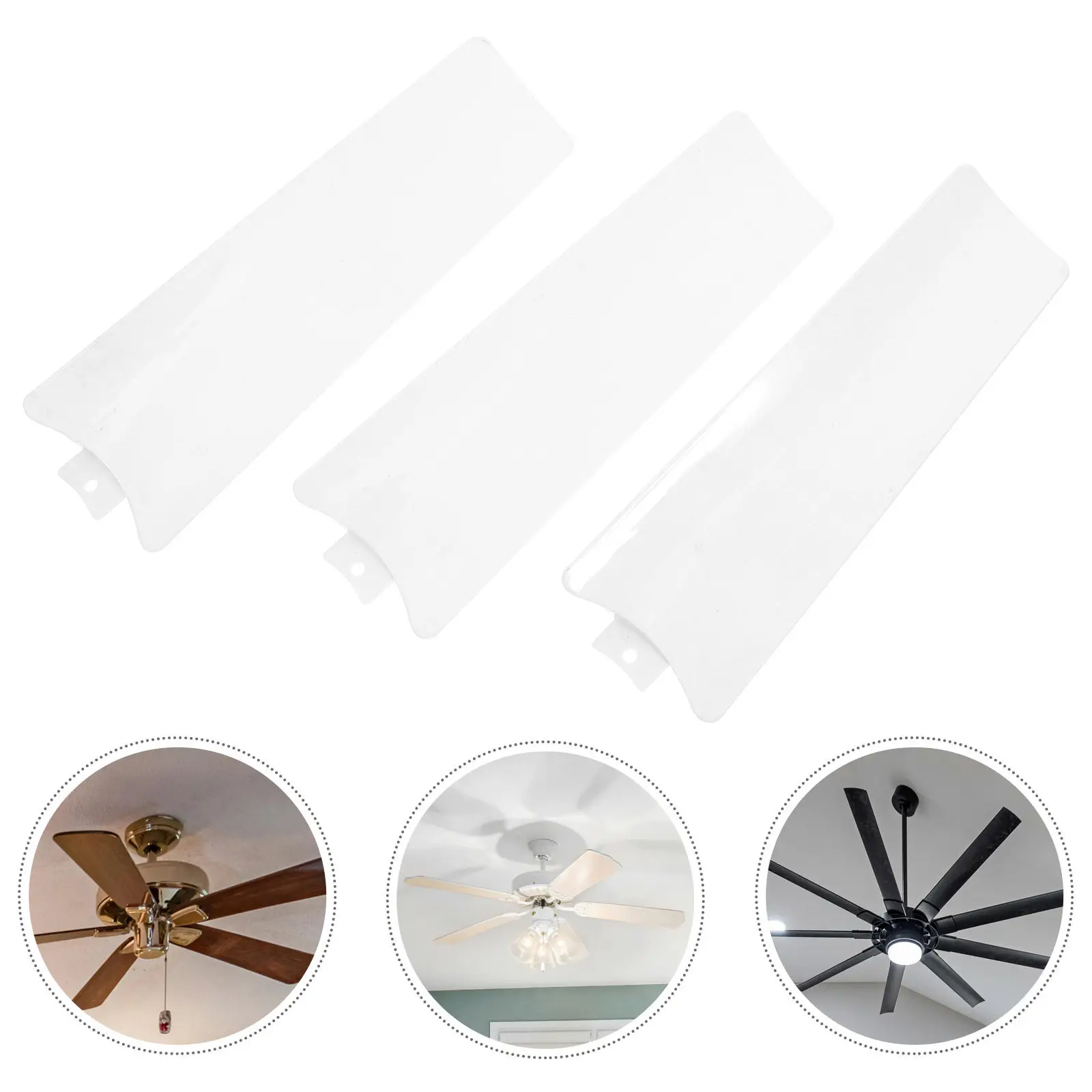 3Pcs Ceiling Fan Blades Lightweight Portable Replacement Plastic Fan Blades for Table Desk Standing Pedestal Fans Easy