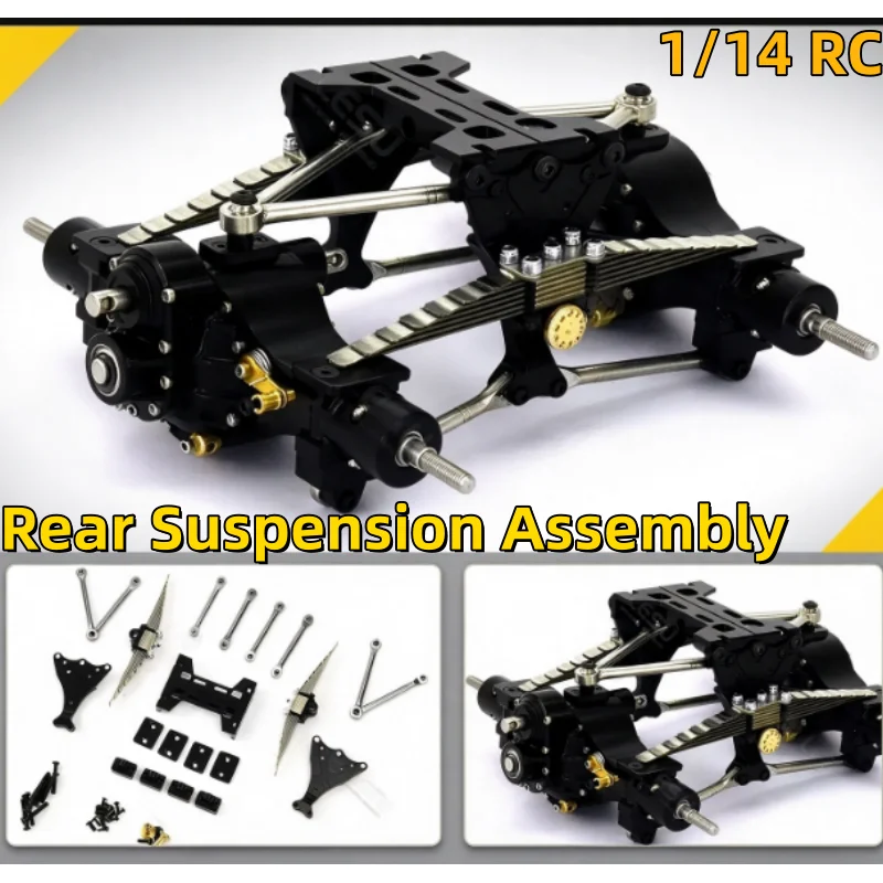 LESU for 1/14 Tamiya Truck Rear Suspension Assembly X-8002 Original Aperture RC Modified Dump Truck Model Accessories