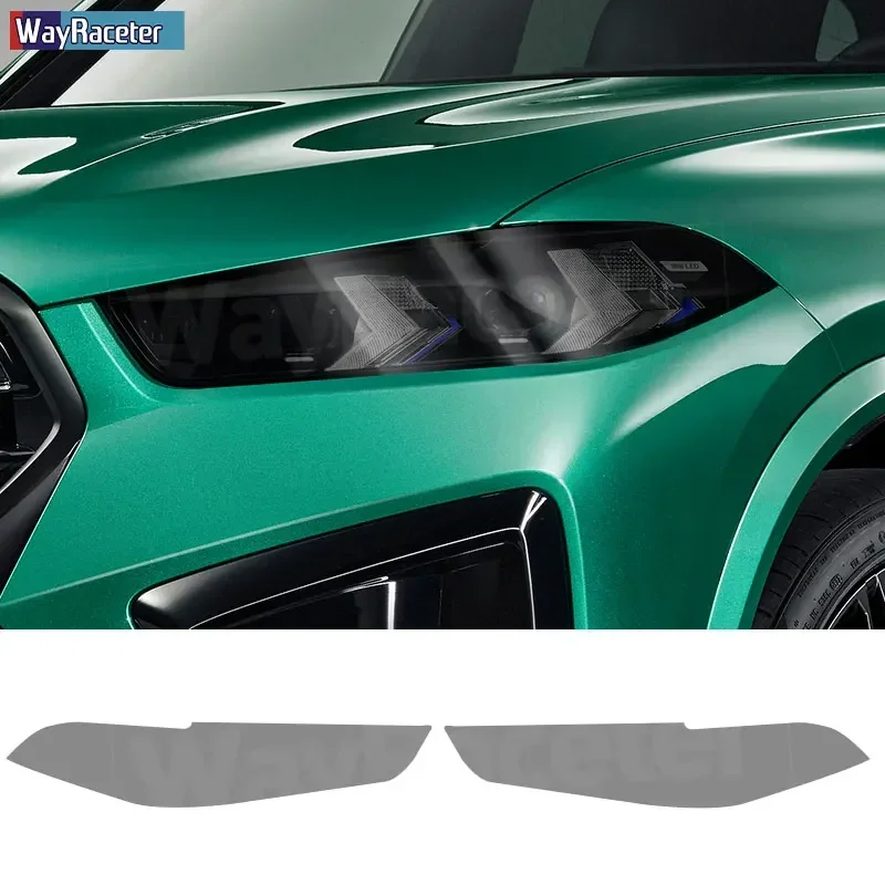 Car Headlight Protective Film Transparent Smoked Black TPU Sticker For BMW X5 G05 2024 Facelift M Performance Accessories