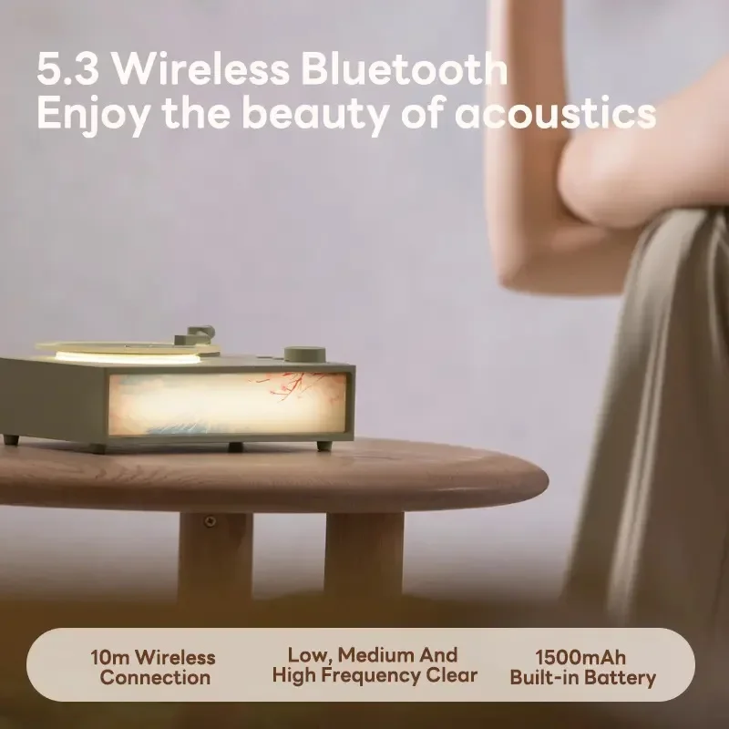 Portable Retro Vinyl Record Music Player Wireless Speaker 5W HIFI Stereo Sound with Night Light & Aroma Caixa De Som Bluetooth