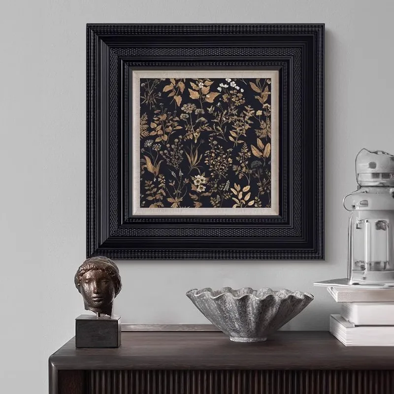 A niche mural in a French retro decorative style depicting an ancient Chinese-style restaurant with a floral Eden scene