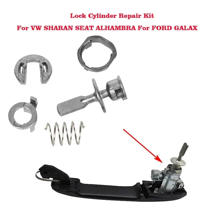 Door Lock Cylinder Repair Kit 5pcs for VW Sharan MK1 Seat Alhambra MK1 Ford Galaxy MK1 Front Left Right Rebuild Set 6K0837223A