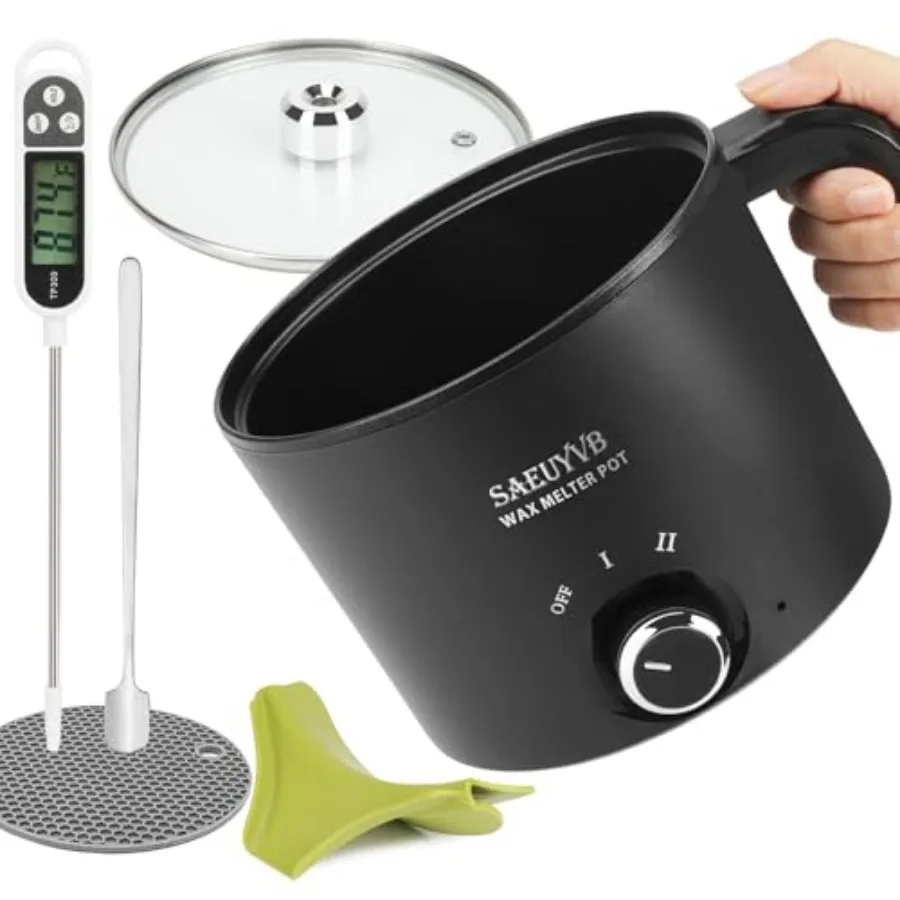 

Набор для изготовления свечей с плавильной чашей для воска, термометром и ложкой — полный комплект для создания свечей