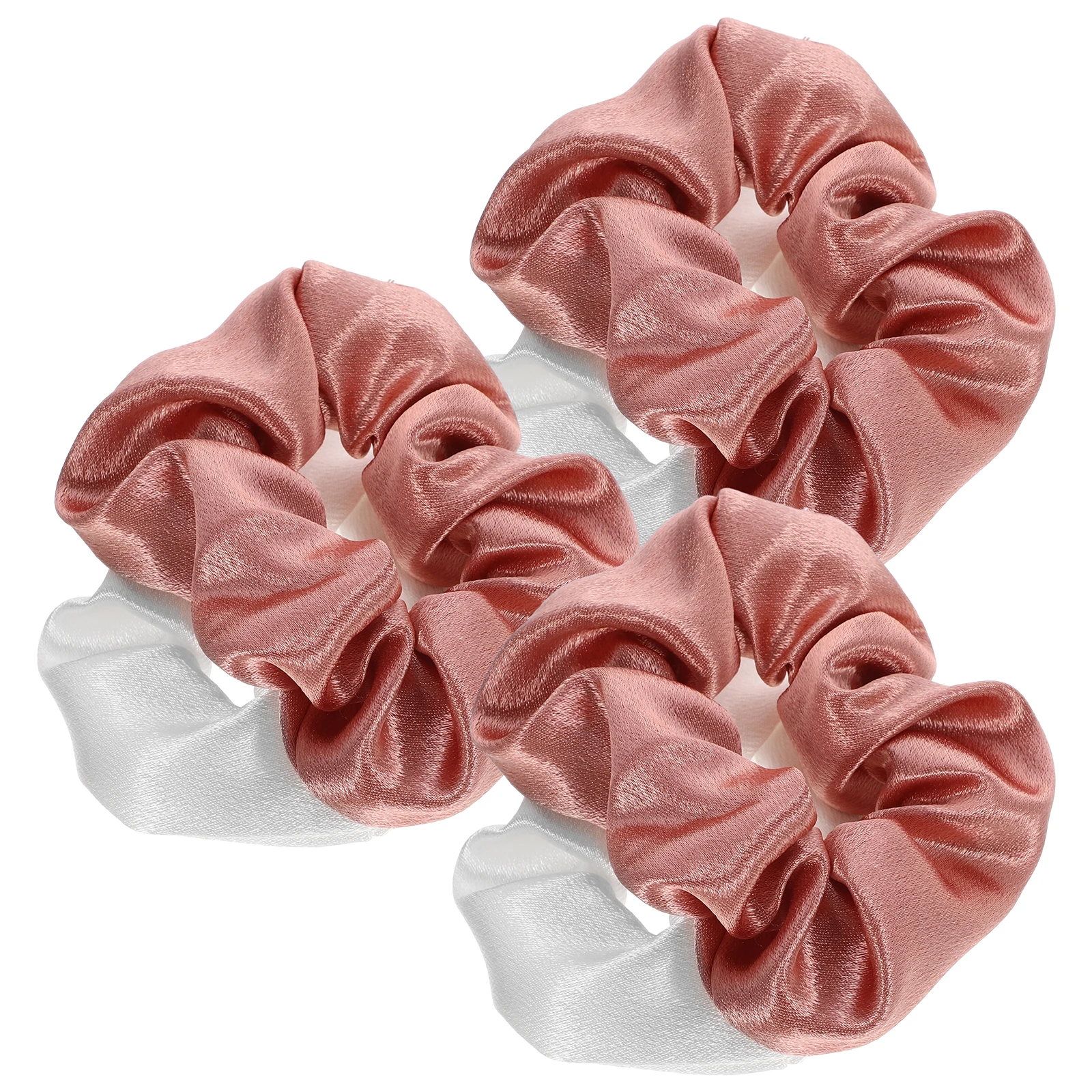 

6pcs Hair Ties Elastic Scrunchies Women Girl Accessories Ponytail Holders Green White Colors Hair Decorative