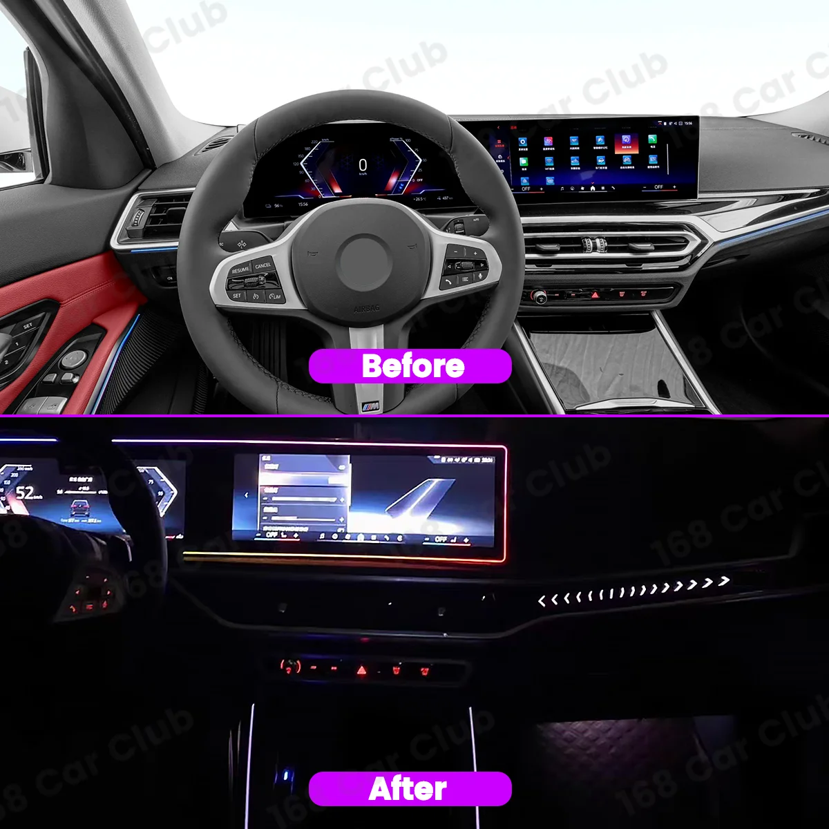 LED 11 Colours Ambient Light For BMW G20 G26 i3 i4 i5 G60 G05 X5 G06 X6 G07 X7 M3 M4 Non Destructive Installation Screen Light