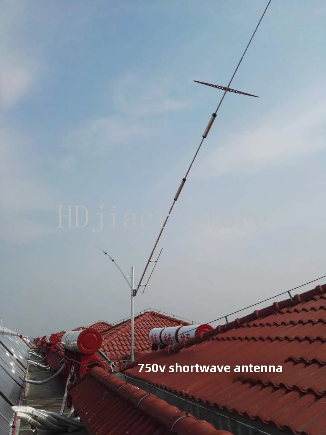 

750V positive V, high-performance short wave antenna with 5 bands of low noise and high efficiency