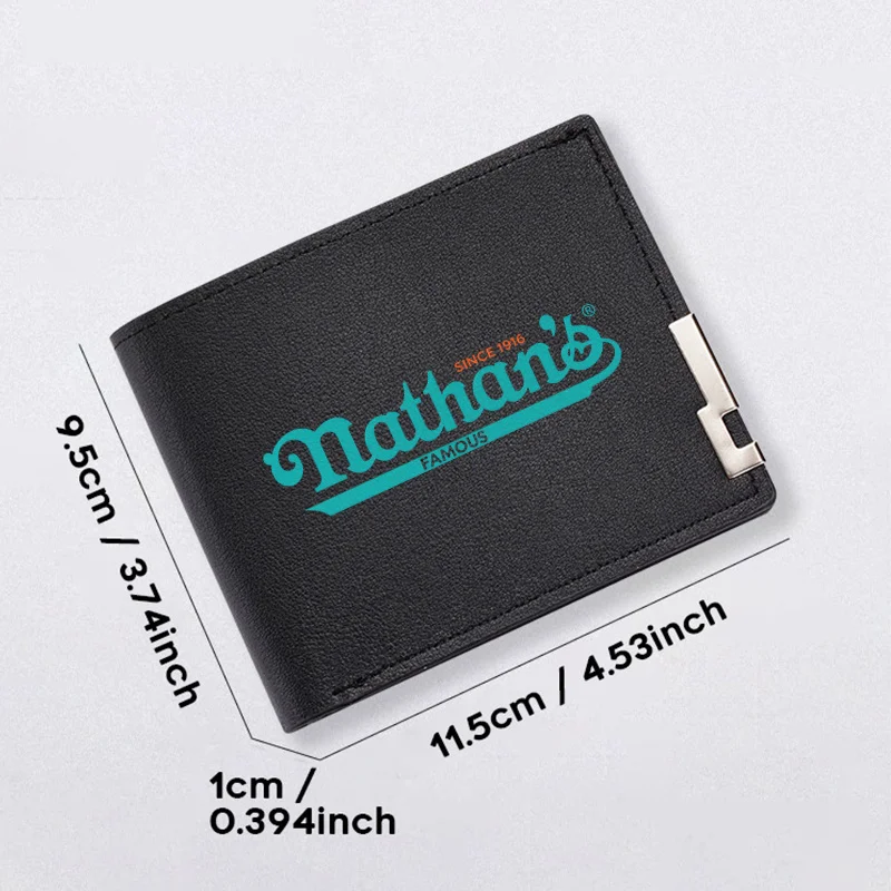 محفظة Nathans الشهيرة المصنوعة من جلد البولي يوريثان بتصميم بسيط للرجال خفيفة الوزن ومتينة ونمط عمل للاستخدام اليومي