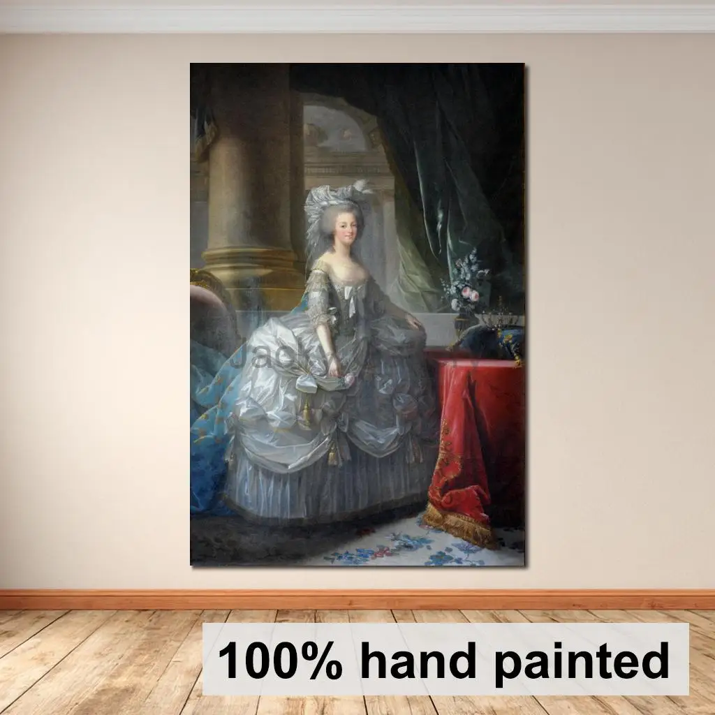 Elisabeth Vigee Lebrun Portrait Marie Antoinette Handmade Oil Painting French Lady Canvas Art Large Wall Decor for Living Room