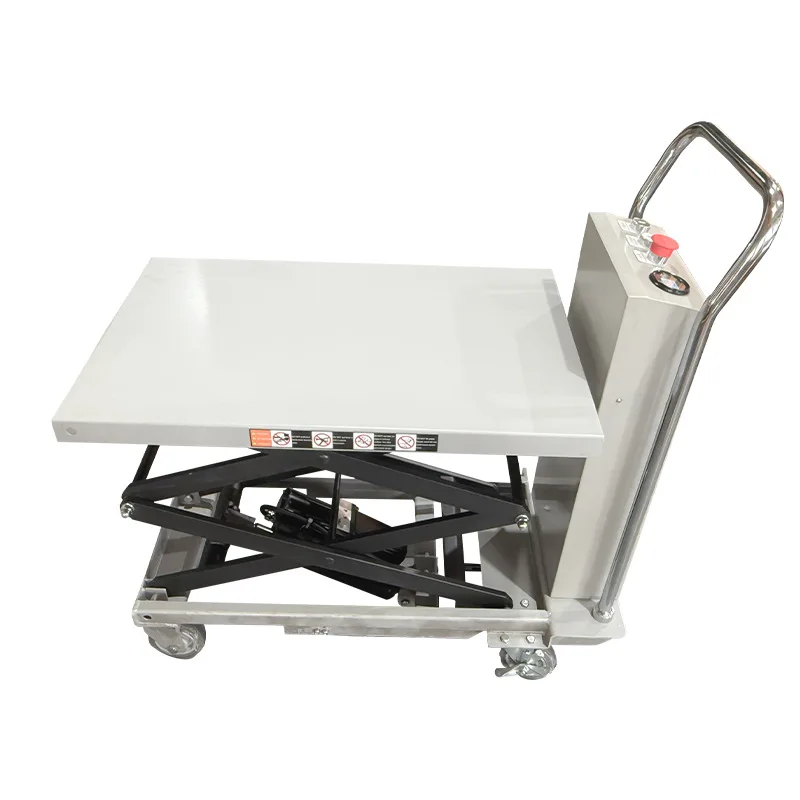 Electric hydraulic lifting platform car Small mobile lifting car Fixed scissor freight elevator hoist