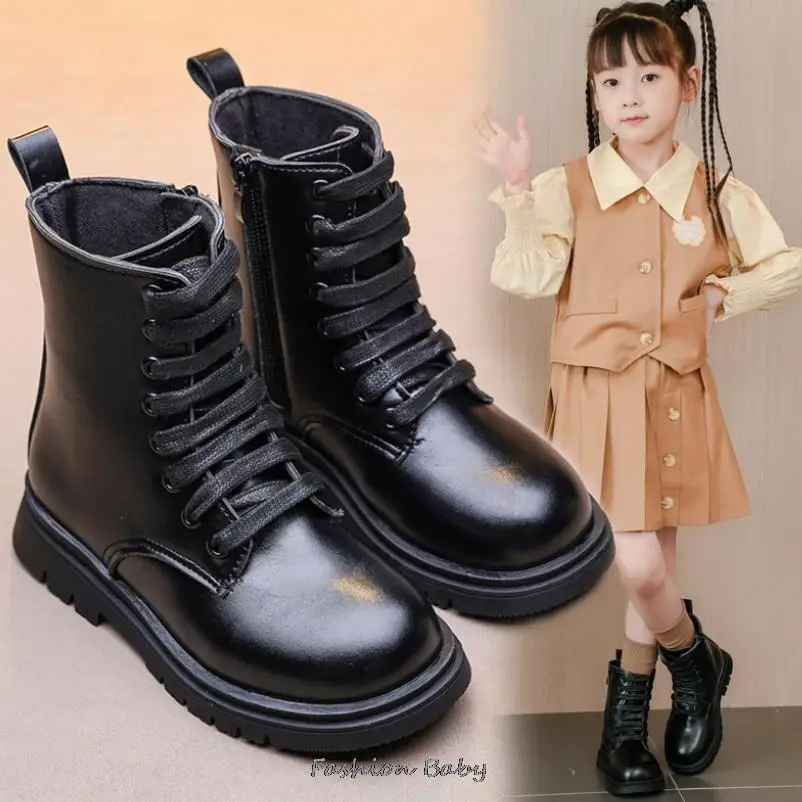 Girls Ankle Boots Autumn Winter Fashion Beautiful Princess Non-slip Performance Kids Boots Teens Children Boys Girl Shoes