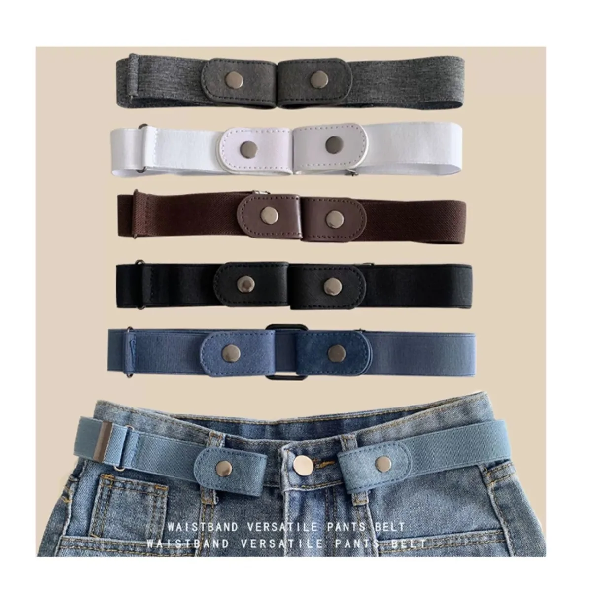 Schnallenloser Gürtel für Männer und Frauen Unsichtbarer Elastischer Gürtel Verstellbare Schnalle Dehnbarer Gürtel Taillengürtel für Jeans Hosen – Detail 5