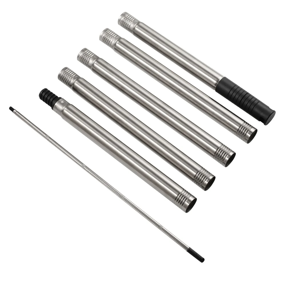 5pcs 19mm Stainless Steel Extension Rod Sections 48inch Paint Roller Rod With PP Handle For Wall Ceiling Painting Tools