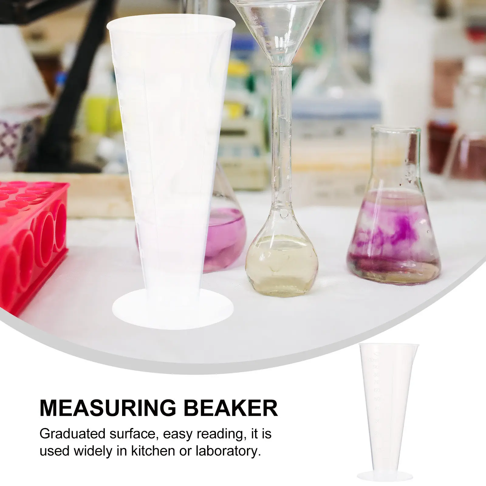 100Ml Plastic Measuring Cup Transparent Food Grade Polypropylene Kitchen Laboratory Graduated Measurement Beaker Cylinder