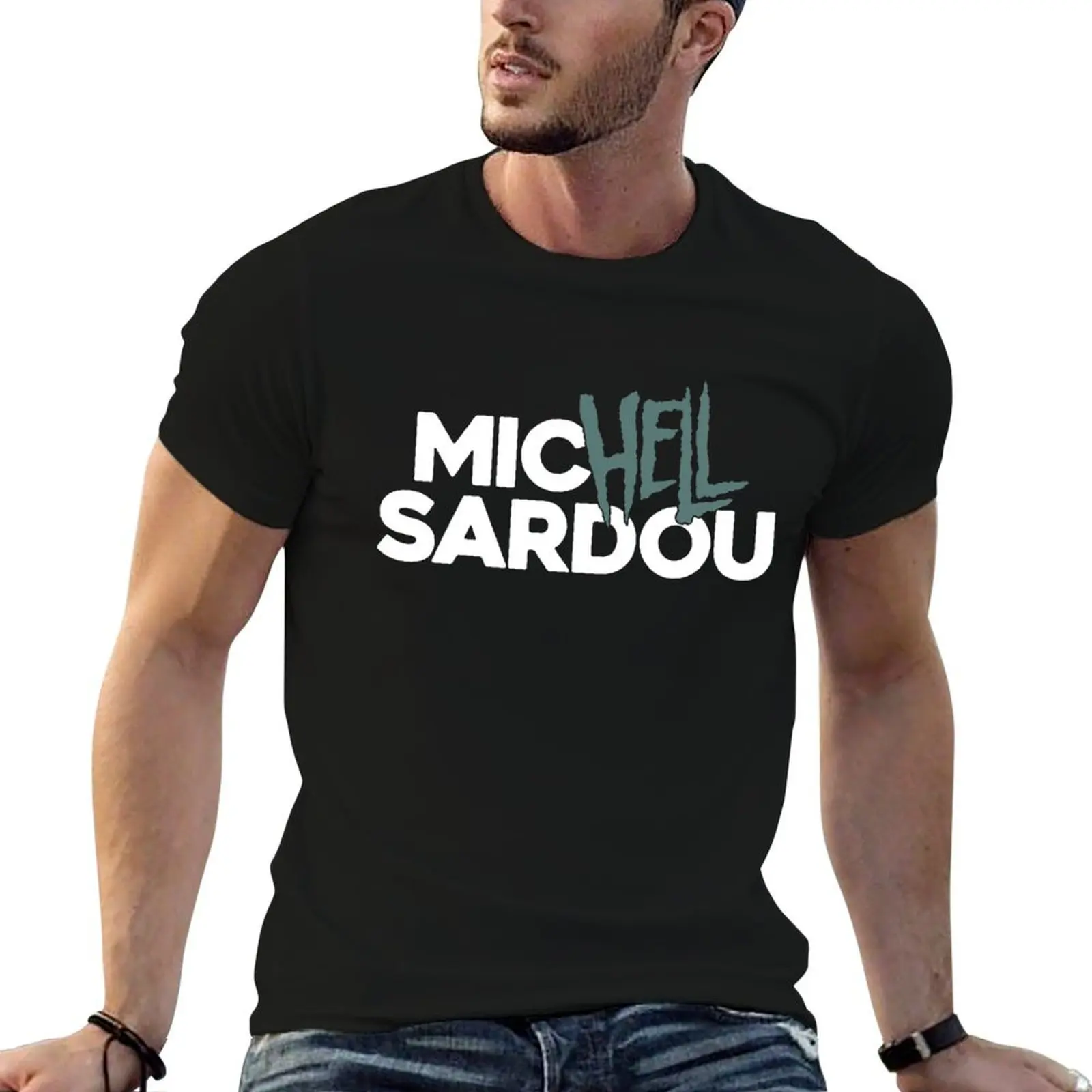 Футболка Michel Sardou Hellfest, забавные футболки, мужские футболки, винтажная футболка с графическим рисунком для мужчин, футболка из 100% хлопка