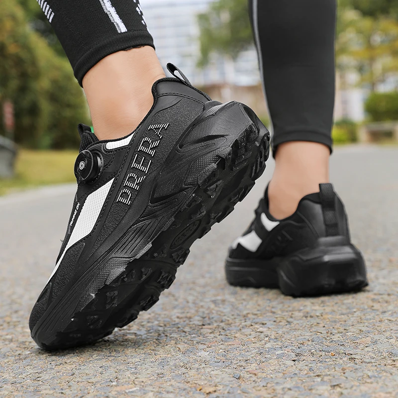 

Men's Rotary Buckle Sneakers Breathable Mesh Non-slip Outdoor Hiking Shoes Casual Running Athletic Trainers