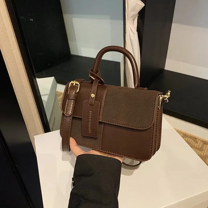 

Simple Luxury Handbag For Women Designer Leather Crossbody Bag Vintage Minimalist Large Capacity Elegant Commuter Diaper Bag