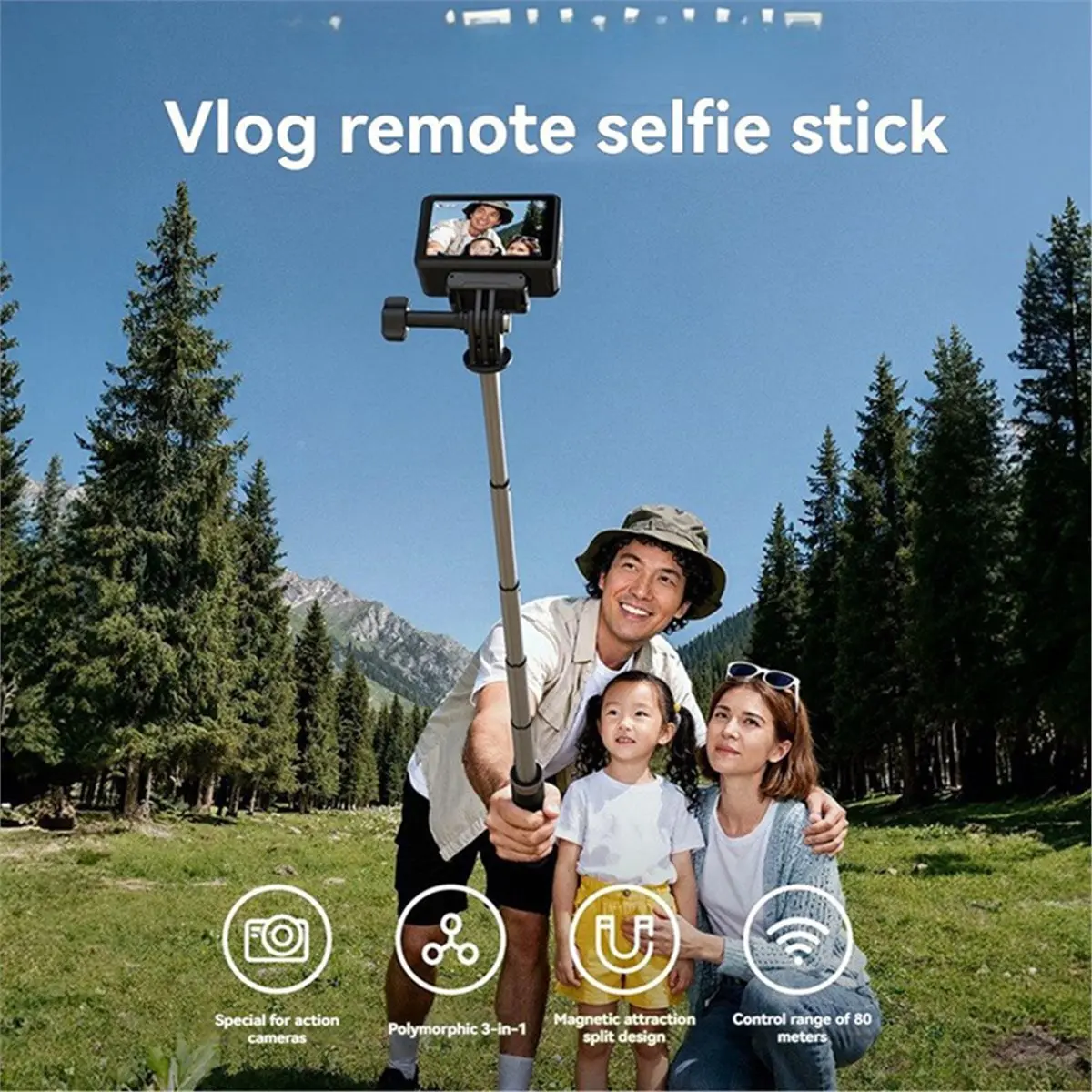

Bluetooth Selfie Stick Tripod Remote Control for Action 6 5 Wireless Extendable Monopod Stand
