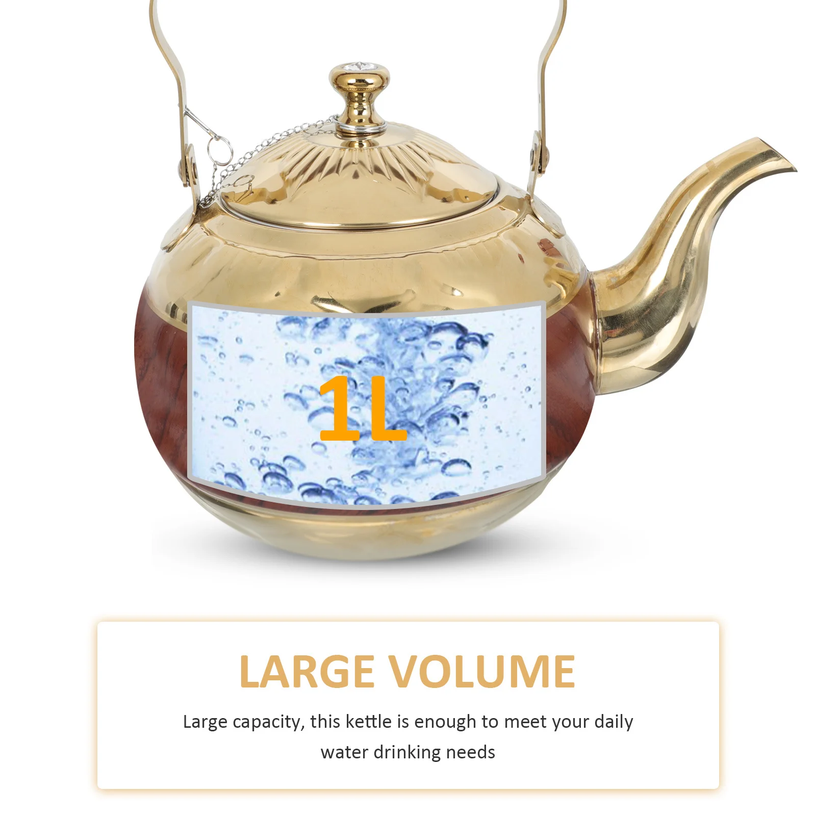 

Stainless Steel Tea Kettle Large Capacity Stovetop Water Boiling Pot For Coffee Tea Milk Heat-Resistant Handled Kettle