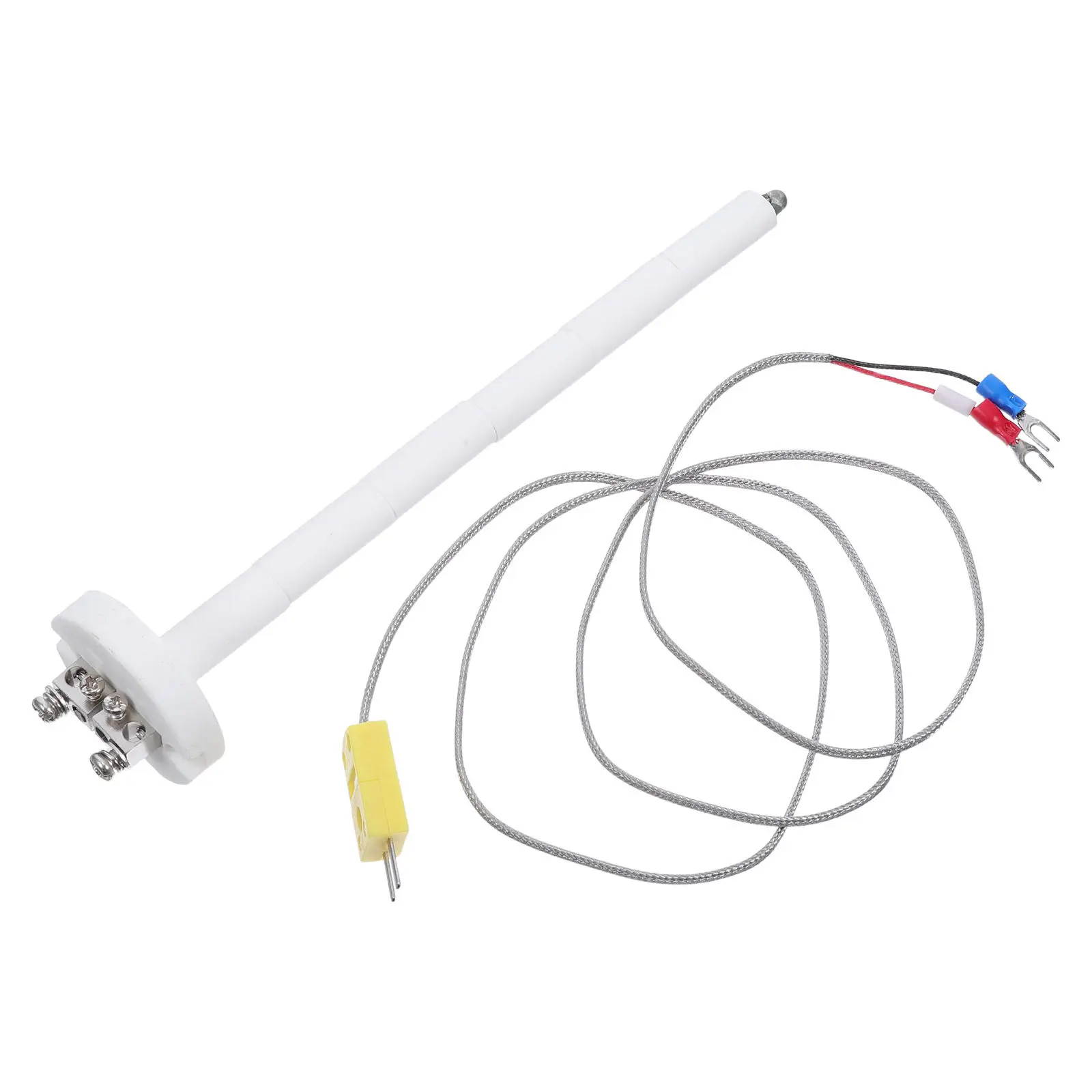 1Set K-Type Ceramic Kilns Furnace Thermocouple Probe Sensor Heat Resistant Core Industrial Temperature Sensor 3.3ft Wire