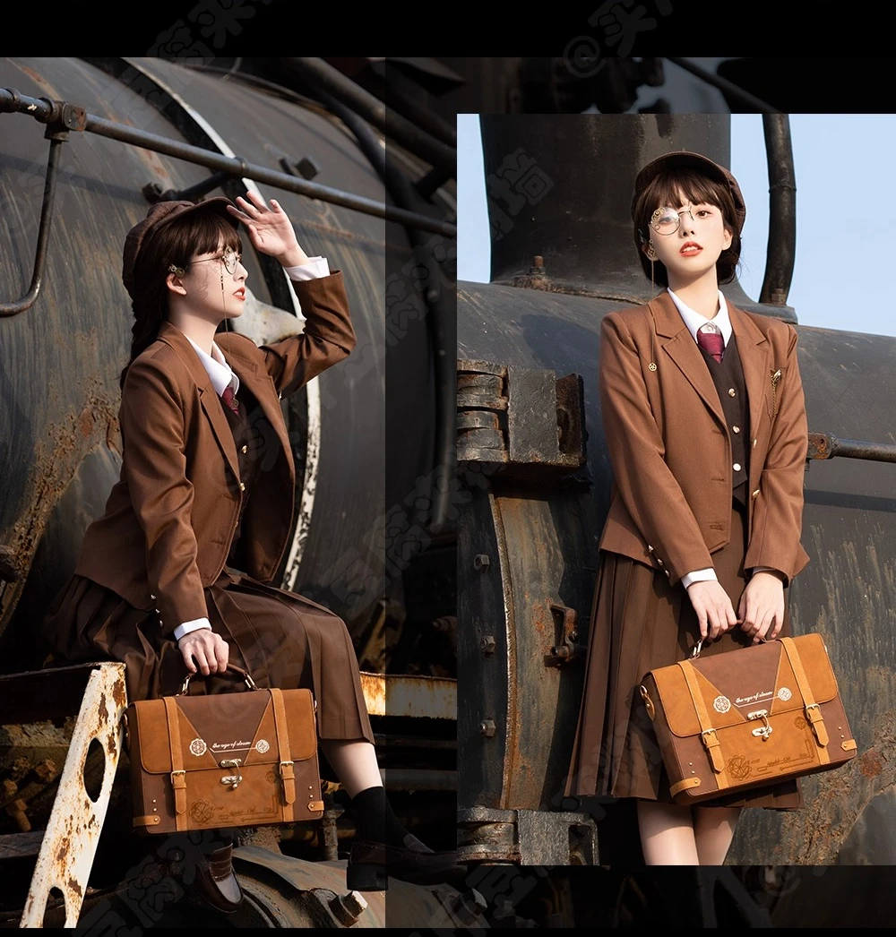 

Модная оригинальная двухцветная сумка-мессенджер Age of Steam, рюкзак с вышивкой в стиле Лолиты, японская униформа jk, сумка в стиле унисекс