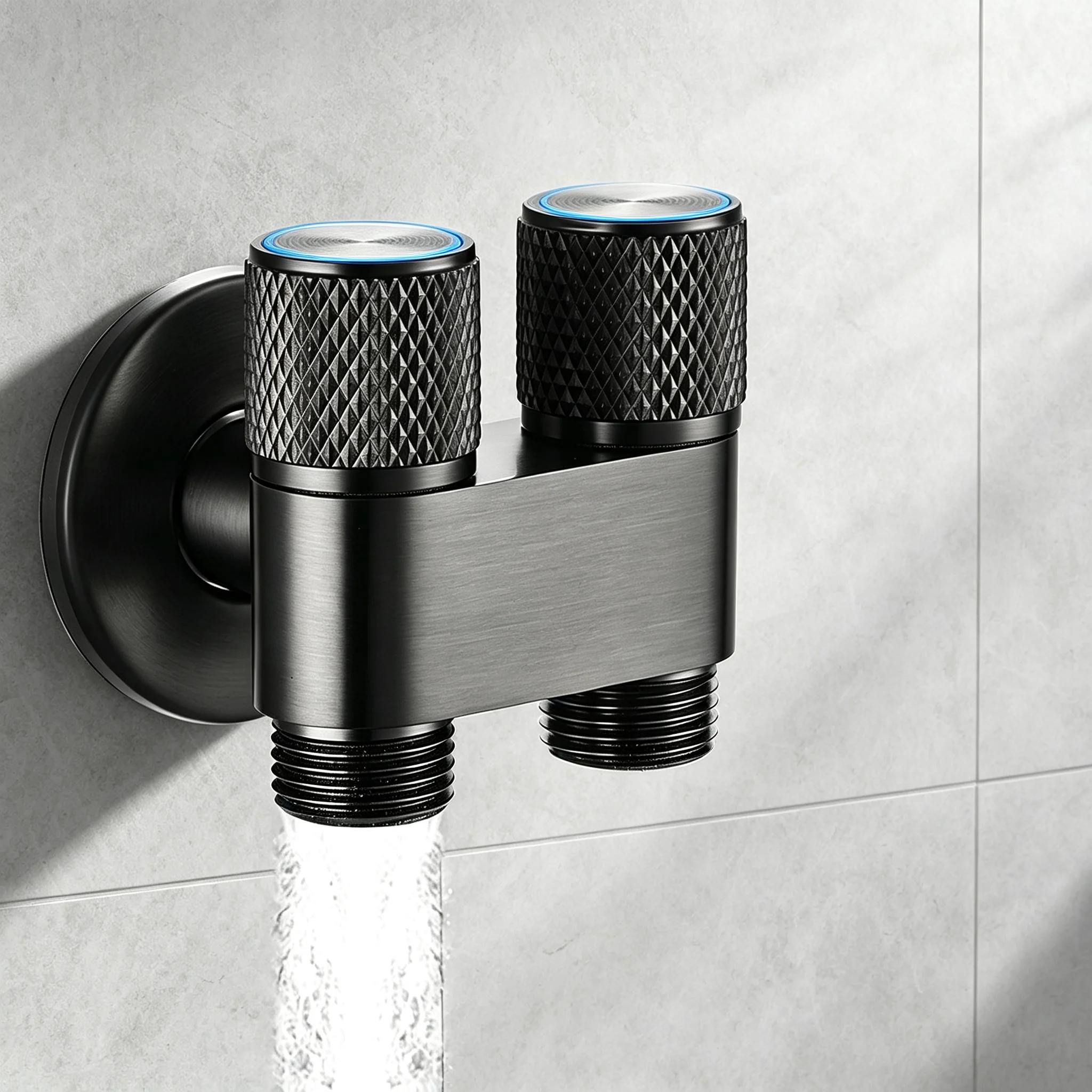 Zinc Alloy Angle Valve Wall Mount One In Two Out Tap Toilet Washing Machine Faucet Bathroom Water Cleaning Accessory