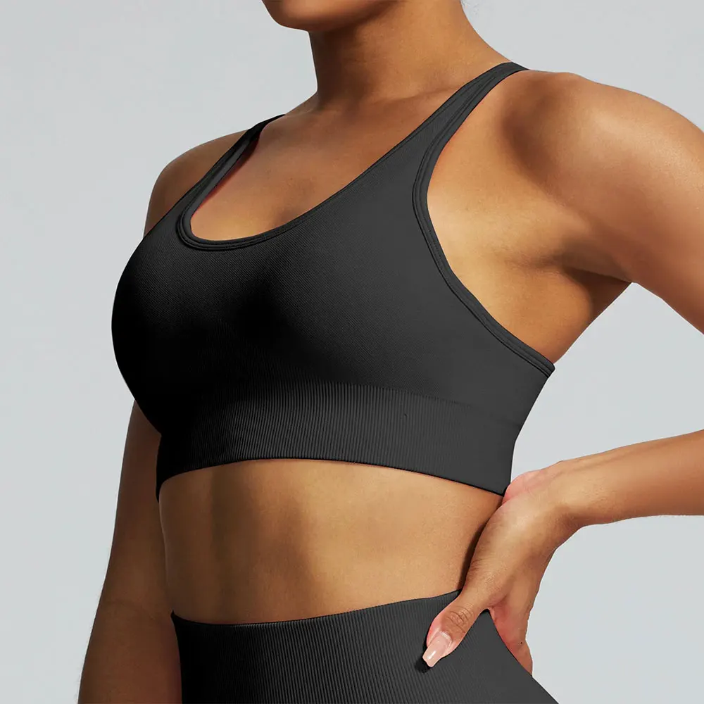 سلس اليوغا الصدرية النساء للصدمات حزام قابل للتعديل رياضة حمالات الصدر ملابس داخلية رياضية الصالة الرياضية تجريب اللياقة البدنية رفع سترة رياضية اليوغا