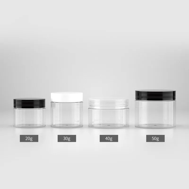 

20g 30g 50g Empty Plastic Clear Cosmetic Jars Makeup Container Lotion Bottle Vials Face Cream Sample Pots Gel Box