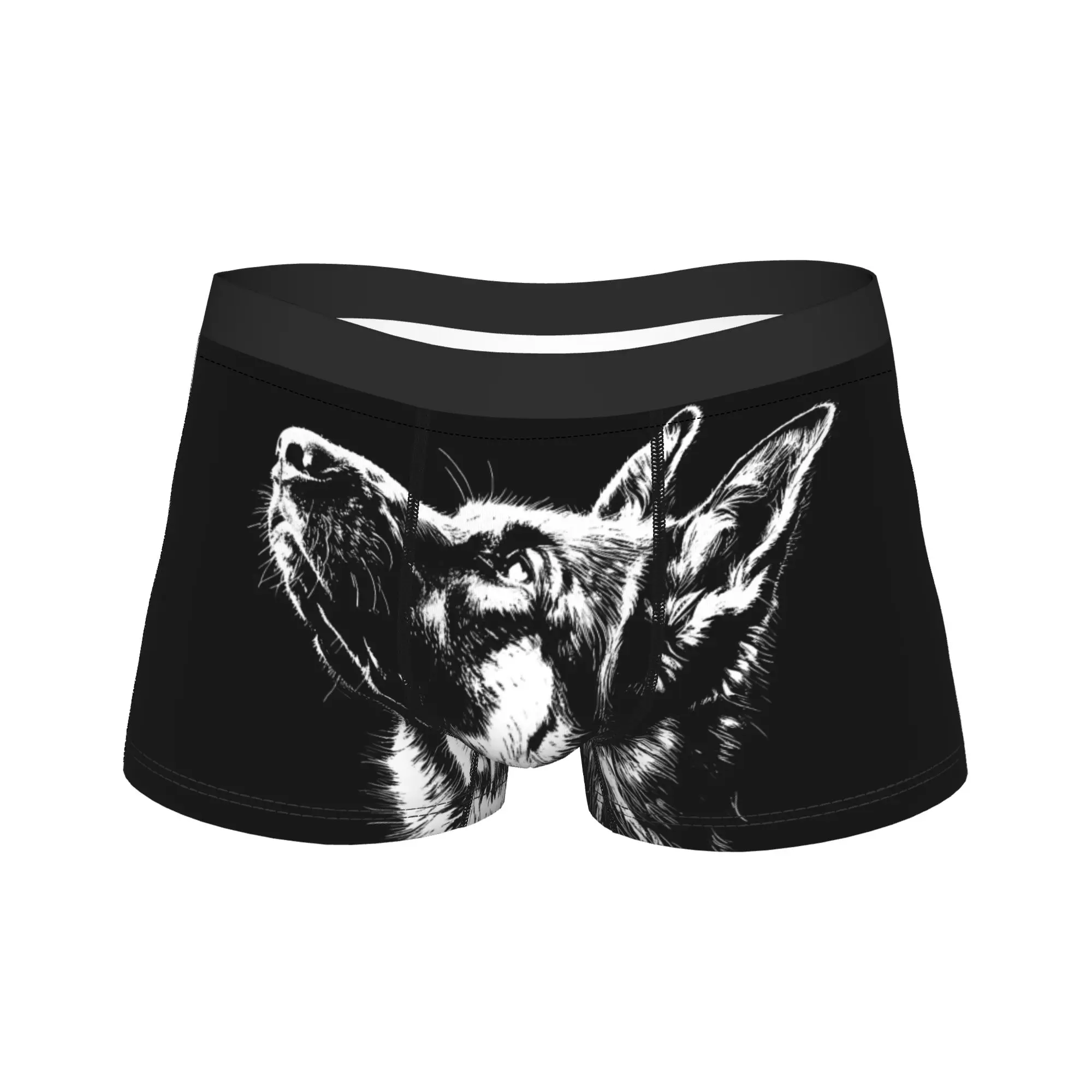 

German Shepherd Silhouette Graphic German Shepherd Dog Lover Underwear Pattern Boxershorts Quality Men Underpants Sexy