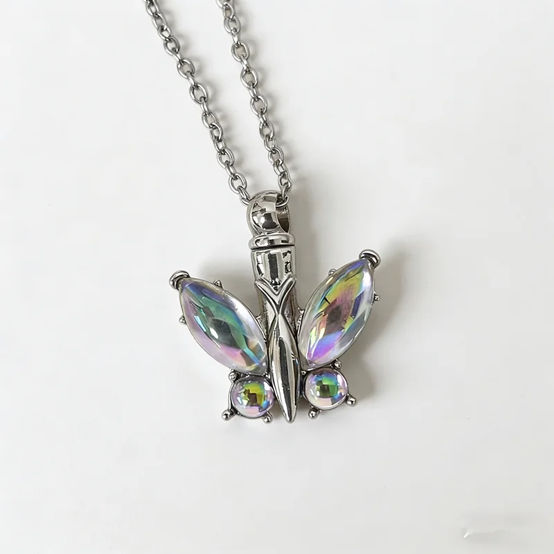 فراشة تذكارية لأقارب الحيوانات الأليفة جرة رماد جرة رماد جرة جرة قلادة لوازم جنازة #1