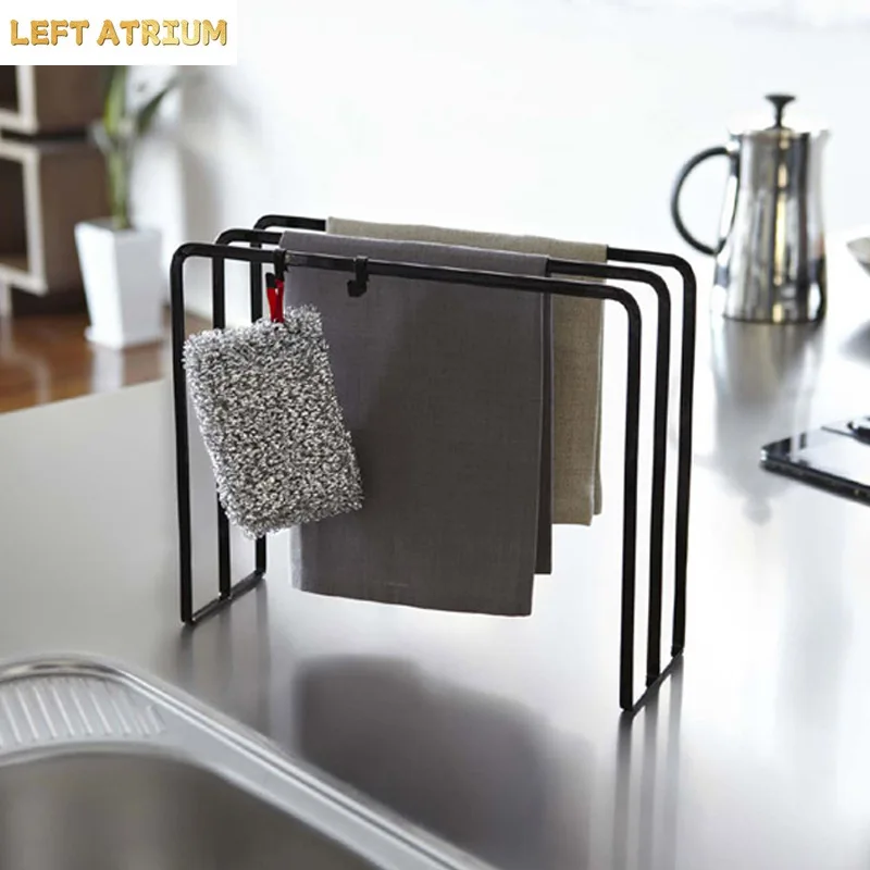 Kitchen Countertop Towel Rack, Free Standing Hand Towel Holder, Metal 3-Bar Towel Hanger for Dish Cloths, Washcloths, Bathroom