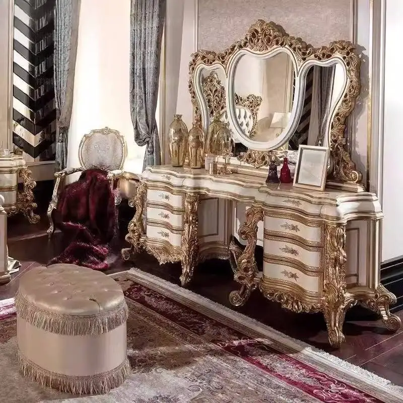 

Wooden Luxury Makeup Vanity Desk Hidden Glossy Europa Vintage Makeup Vanity Desk Cheap Modern Komody Furnitures For Bedroom