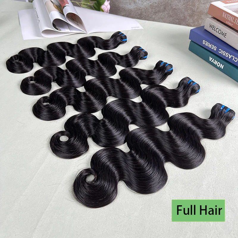 10-30 بوصة الجسم موجة الخام 100% شعر بشري غير معالج 18A جودة عالية نطاط وصلات شعر ناعمة ملحقات لحمة مزدوجة