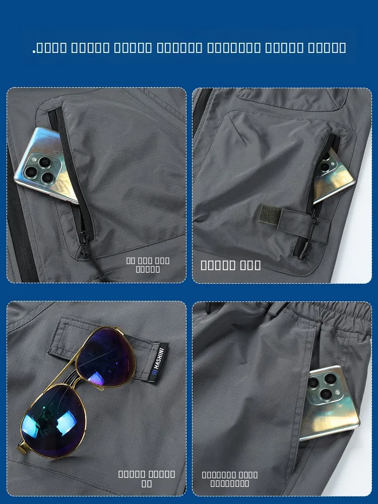 Conjunto Masculino de Verão Leve e Respirável com Secagem Rápida, Elástico, Casual, para Trabalho ao Ar Livre, Confortável e Elástico, com Proteção Laboral