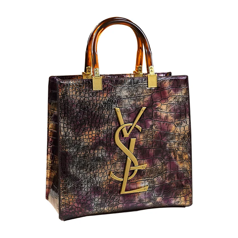 Сумка-тоут для мамы из натуральной кожи, большая вместительная сумка для подгузников с тиснением под крокодила для женщин, просторная дорожная рабочая сумка, практичная