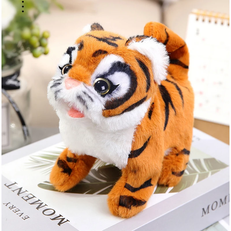 Realistic Tiger Stuffed Animals Plush Toys Durable Stuffed Animal Tiger Electric Plush Christmas Gifts for Toddler Kids Children