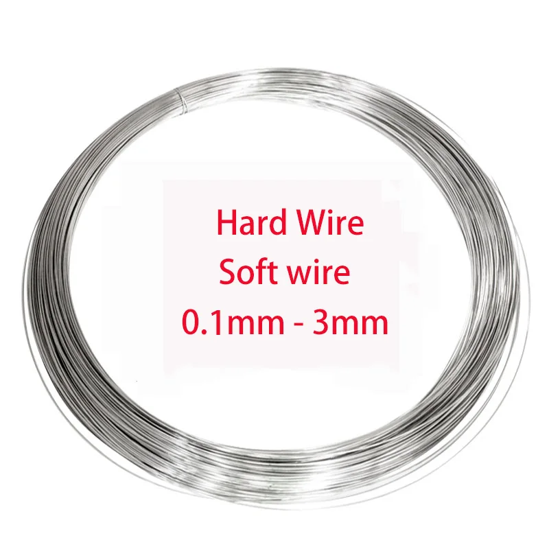 1/5/10M 304 Stainless Steel Single Wire Rope Soft Hard Steel Wires 0.1/0.2/0.3/0.4/0.5/0.6/0.8/1/1.2-3mmm Craft Jewelry Bonsai