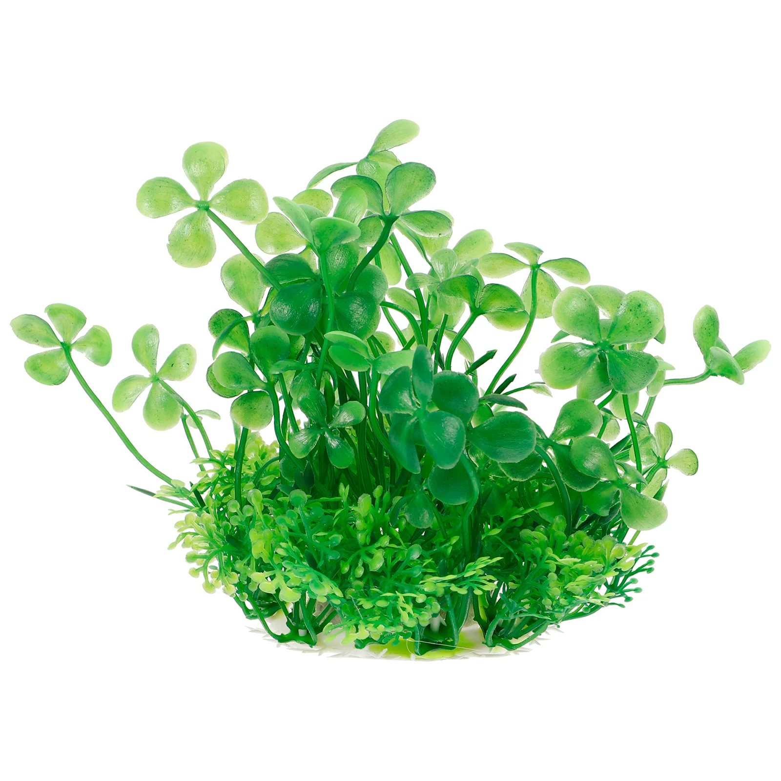 

4pcs St. Patrick's Day Four Leaf Artificial Aquarium Plant Decor Realistic Plastic Aquatic Faux Fish Tank Decoration