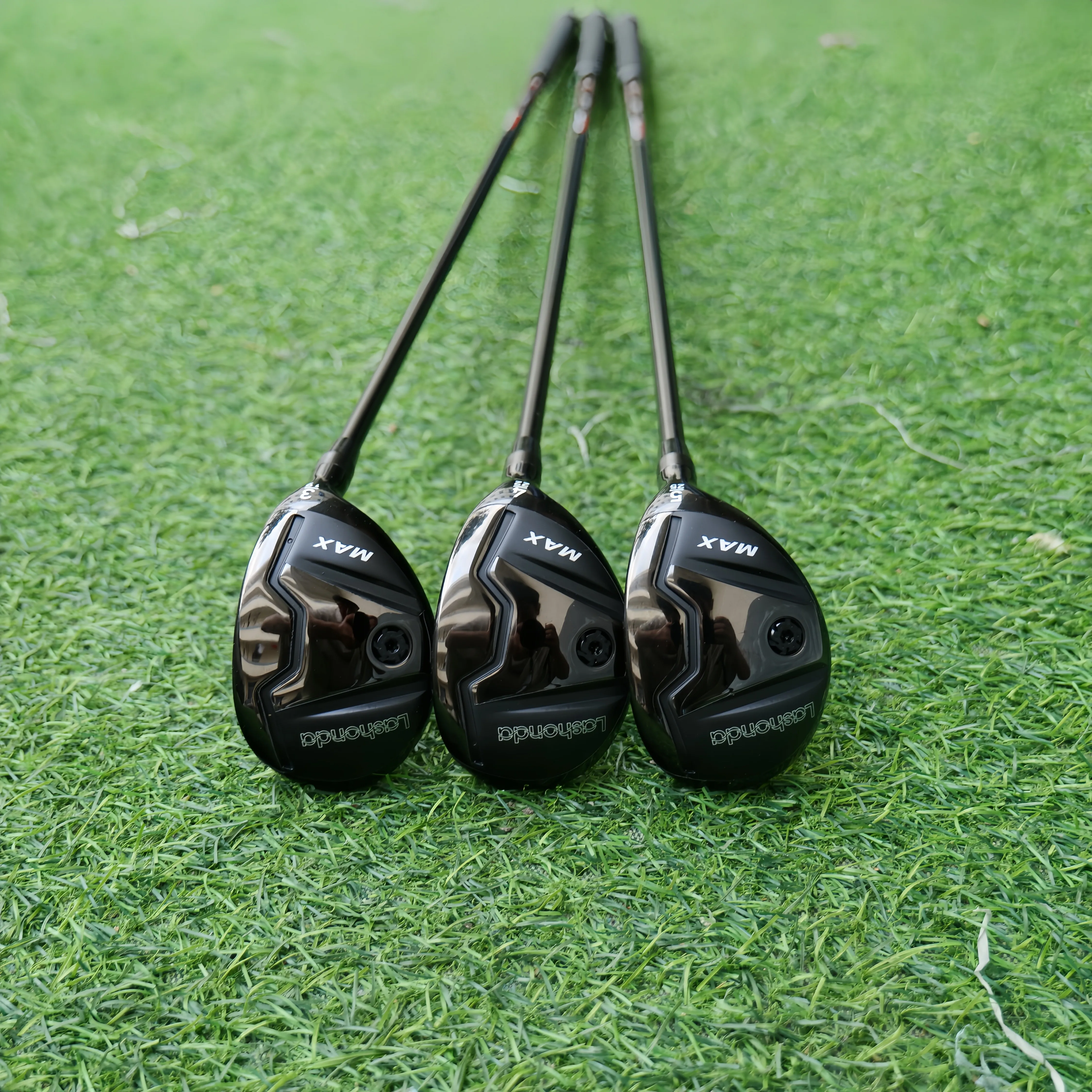Lashonda MAX Hybrid Golf Club Large Clubface Low CG Flat Sole High COR Crisp Hit Fast Ball Speed Long Distance SR Carbon Shaft