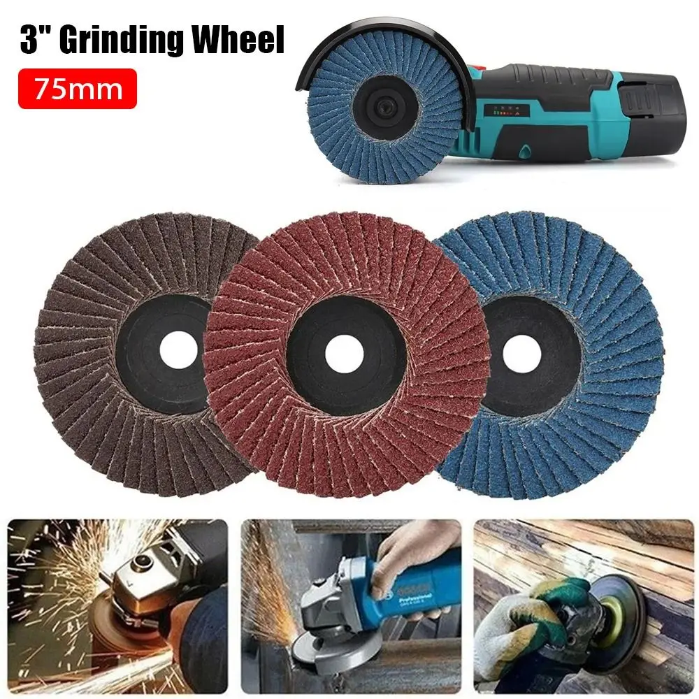 

1Pcs 75mm 3" Grinding Wheel Flat Flap Discs For Metal Wood Polishing Flap Wheel Polishing Mini Angle Grinder Accessories