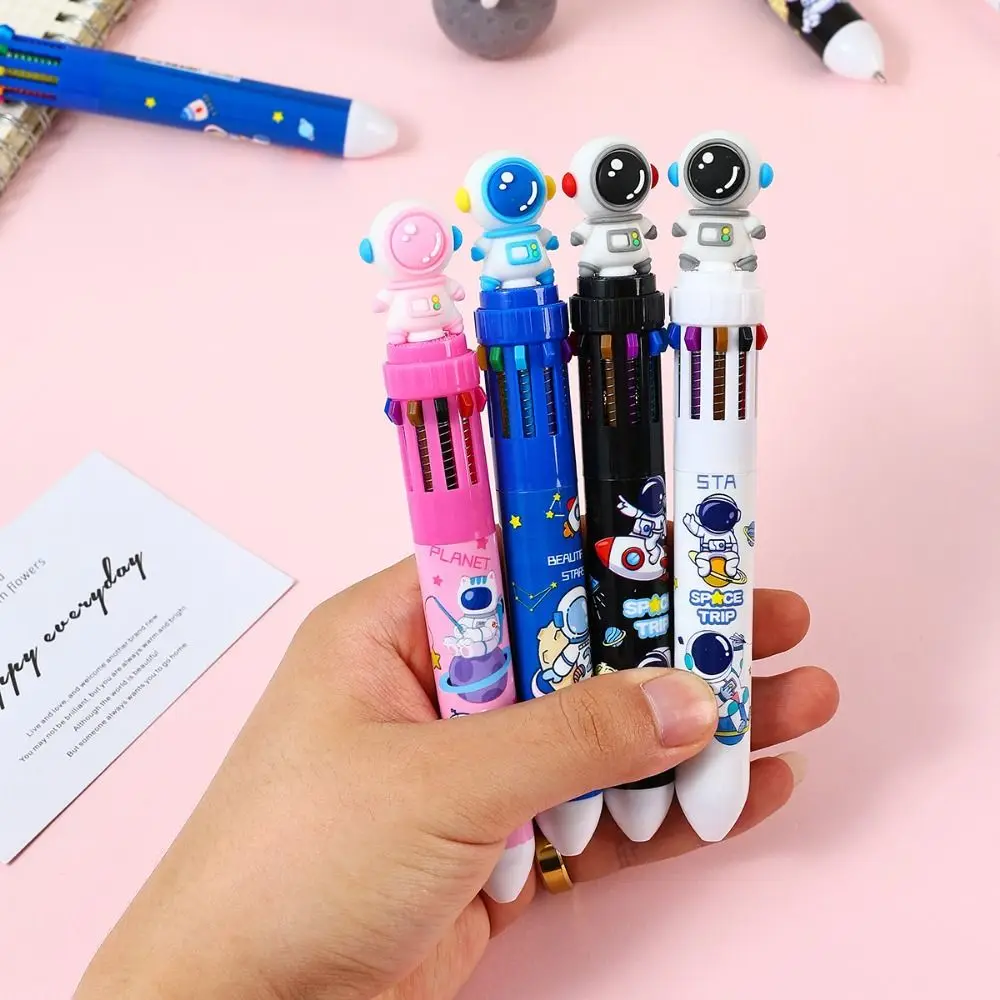 

Multifunctional Astronaut Color Ballpoint Pen Astronaut Colorful 10 Colors Ballpoint Pen Quick Dry Cartoon Multicolored Pen