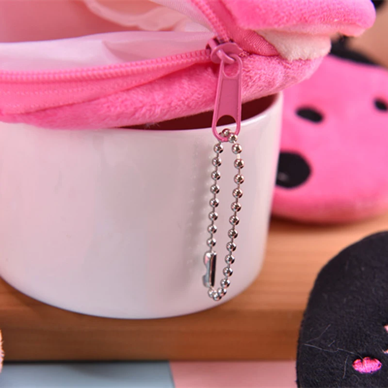 Women Coin Purse Cartoon Owl Monkey Zipper Plush Coin Purse Pouch Portable Cartoon Wallets Children Earphone Bag Wallet Bag