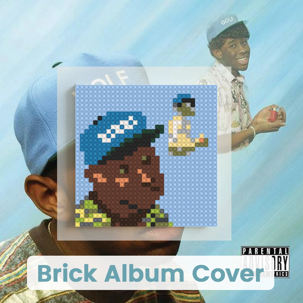 

T-Tyler the Creator Album Cover Poster Building Blocks Mosaic Pixel Art Brick Painting Wall Art Living Room Bedroom Decor