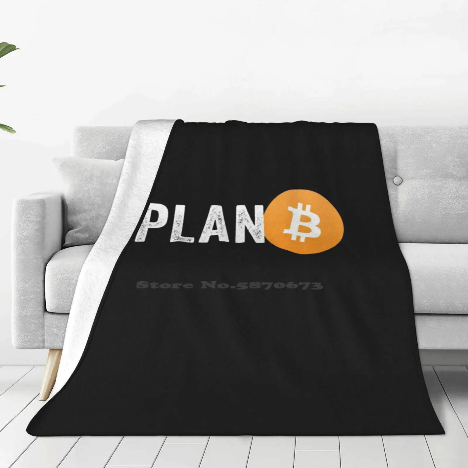 Plan B New Selling Custom Print Flannel Soft Blanket Plan B Bitcoin Cryptocurrency Cash Mining Code