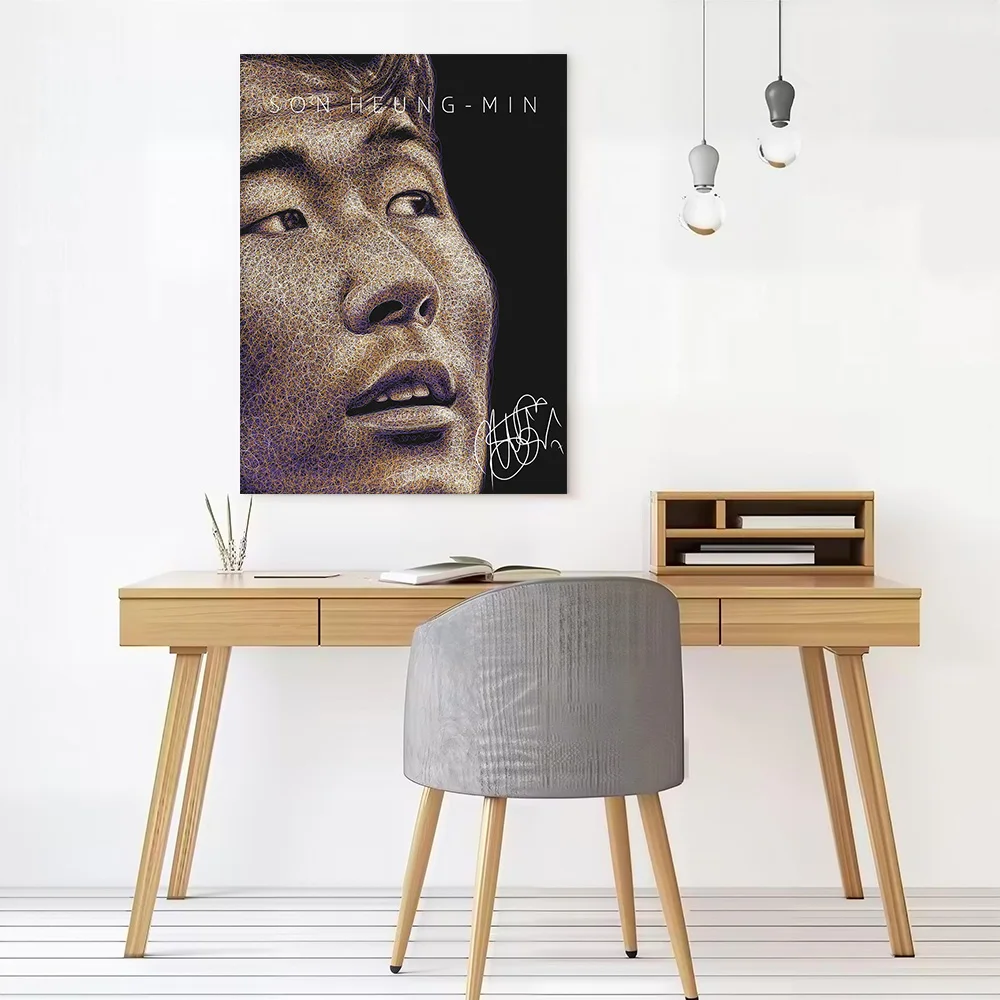 Son Heung-min Portrait Art Canvas Poster Customizable Printed Canvas Painting Wall Art for Fans Decoration Living Room Wand Deko