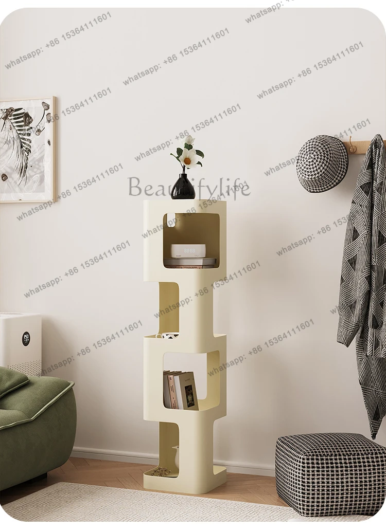 book floor rack, living room creative wrought iron small cabinet, bedroom narrow cabinet, children's book storage rack