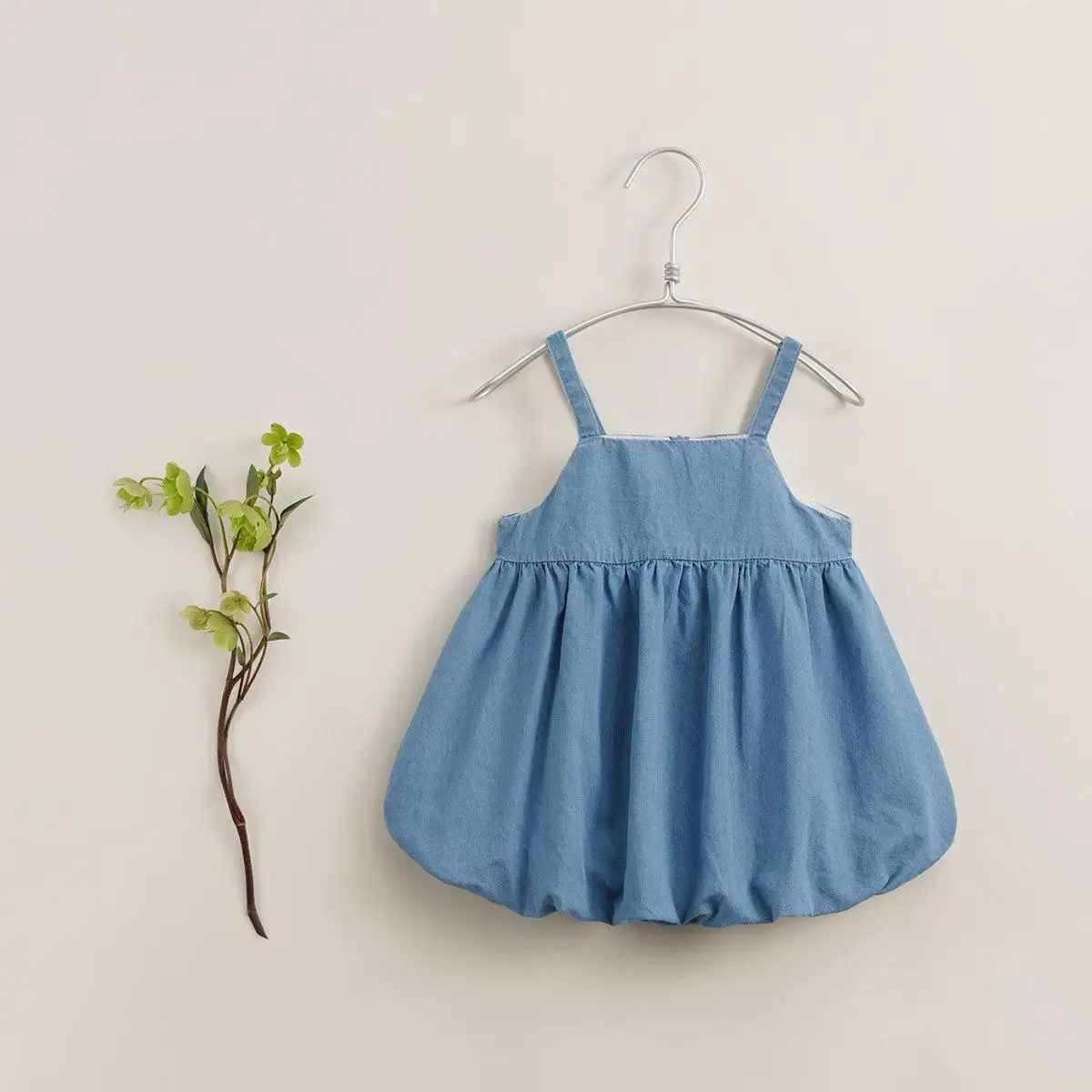 MARC&JANIE   Girls Summer Cotton Denim Suspenders Dresses 230617 French Series