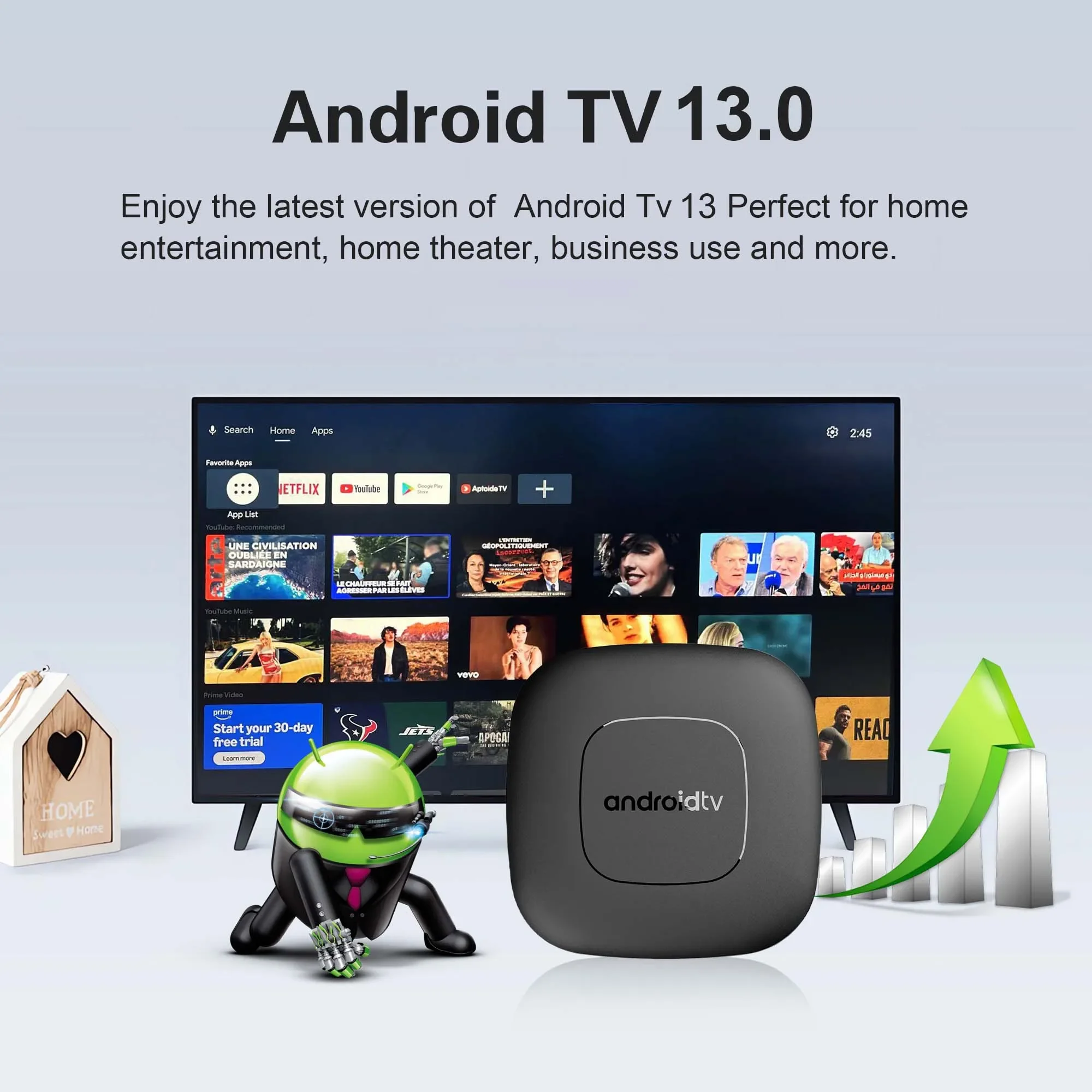 HOT Mortal T1 Android13 Smart TV Box AllwinnerH313 Support BT5.0 Dual WiFi Chromecast 4K Voice Control Televisor Multi-language
