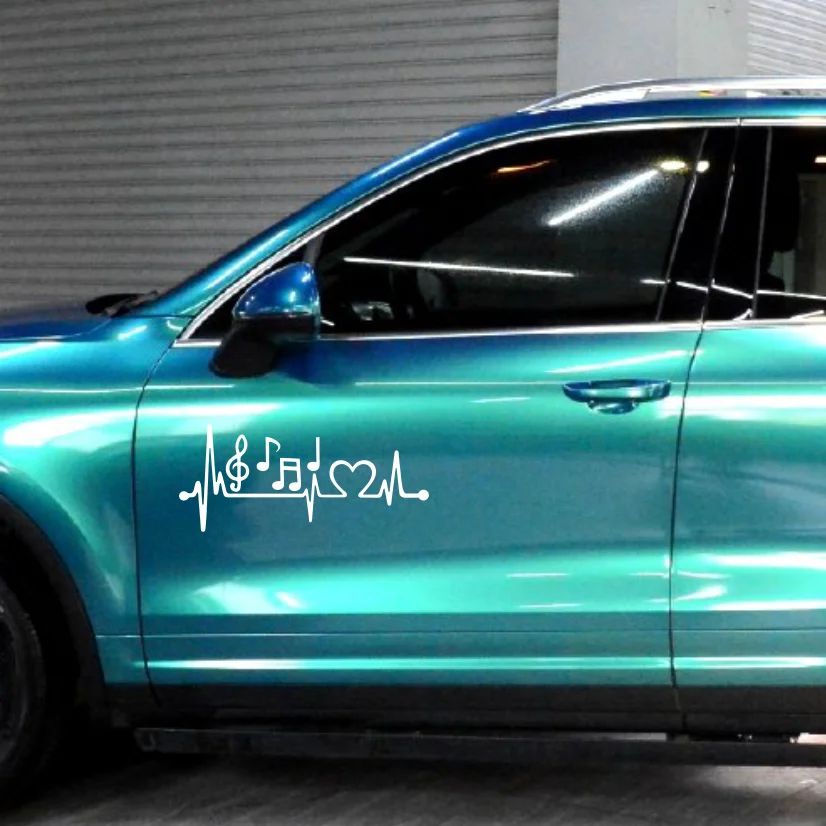 Pegatina para coche con notas musicales, latido del corazón, accesorios exteriores divertidos para automóviles y motocicletas, calcomanías de vinilo para ventana de casco