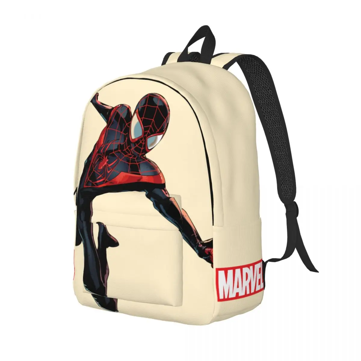 Black New Generation Schoolbag Marvel Spider Man Film Grils Daily Hiking Gift Zipper Closure Storage Bag