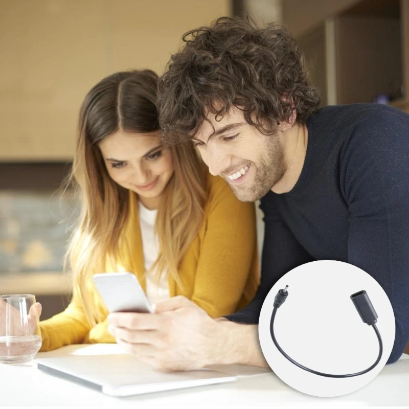 Conveniente cable alimentación carga USB tipo C a DC5V 2,0x0,6 mm para cargar dispositivos portátiles